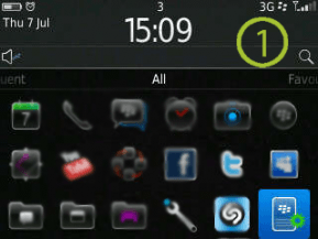 homescreen Setup - email account on your BlackBerry