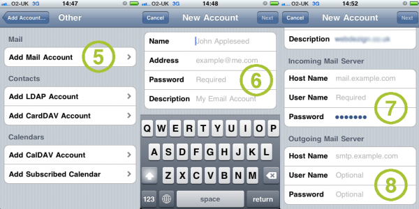 iOS setup mail account Setting up an email account on your iPhone