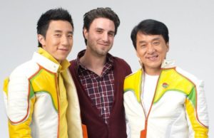 Jaycee Chan, Alex and Jackie Chan on set