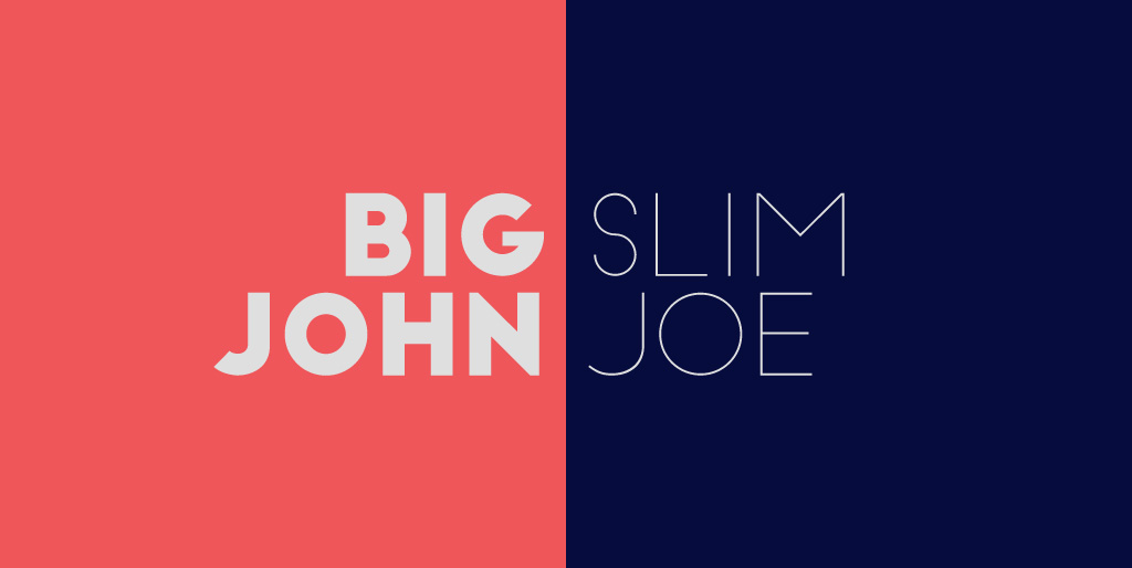 Free font downloads Free fonts - Big John / Slim Joe